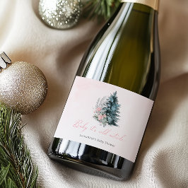 Baby its cold outside Girl Pink Baby shower スパークリングワインラベル