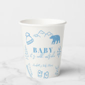 Baby It's Cold Outside Hand-drawn Blue Baby Shower 紙コップ (裏面)
