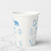 Baby It's Cold Outside Hand-drawn Blue Baby Shower 紙コップ (右)