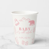 Baby It's Cold Outside Hand-drawn Pink Baby Shower 紙コップ (裏面)