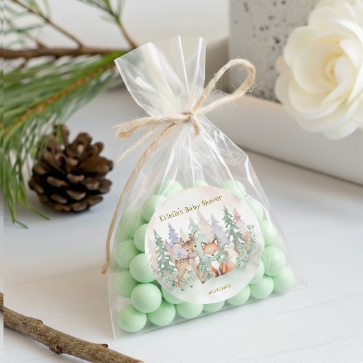 Baby It's Cold Outside modern Winter Woodland  ラウンドシール