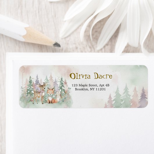 Baby It's Cold Outside Modern Winter Woodland  ラベル