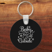 Baby Its Cold Outside Navy Blue Womens Holiday  キーホルダー (正面)