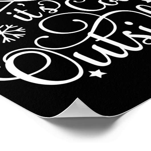 Baby Its Cold Outside Navy Blue Womens Holiday  ポスター (角)