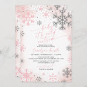 Baby Its Cold Outside Pink Baby Shower Invitation 招待状 (正面/裏面)