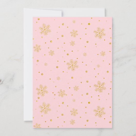 Baby it's Cold Outside Pink Bow Baby Shower 招待状 (裏面)