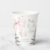 Baby It's Cold Outside Pink Bow Baby Shower 紙コップ (裏面)