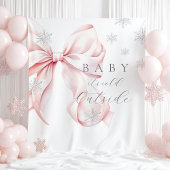 Baby It's Cold Outside Pink Bow Backdrop タペストリー