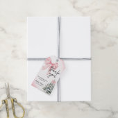 Baby Its Cold Outside Pink Bow Winter Baby Shower ギフトタグ (より糸付き)