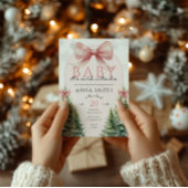 Baby It's Cold Outside Pink Christmas Winter Girl 招待状