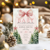 Baby It's Cold Outside Pink Christmas Winter Girl 招待状