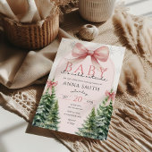 Baby It's Cold Outside Pink Christmas Winter Girl 招待状