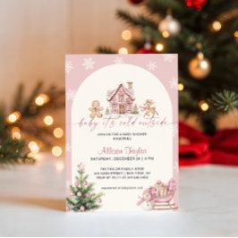 Baby It's Cold Outside Pink Girl Baby Shower 招待状