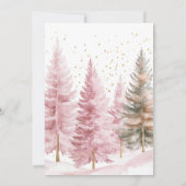 Baby it's cold outside pink gold girl baby shower 招待状 (裏面)