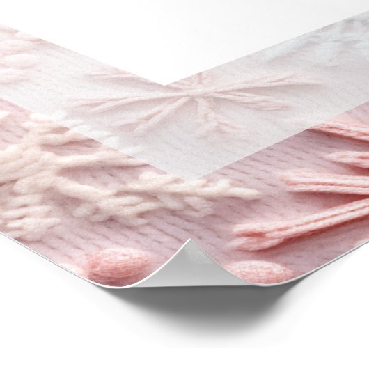 Baby It's Cold Outside Pink Silver Baby Shower ポスター (角)