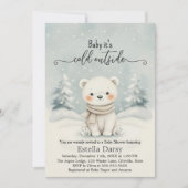 Baby It's Cold Outside Polar Bear Baby Shower  招待状 (正面)