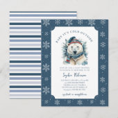Baby It's Cold Outside Polar Bear Baby Shower  招待状 (正面/裏面)