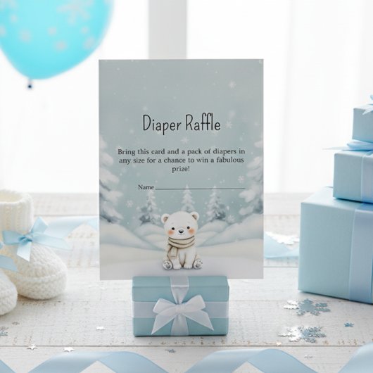 Baby It's Cold Outside Polar Bear Diaper Raffle  エンクロージャーカード