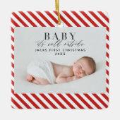 baby its cold outside red and white babys first  セラミックオーナメント (正面)