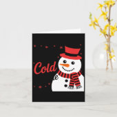 Baby It's Cold Outside Retro Christmas Long Sleeve カード (黄色い花)