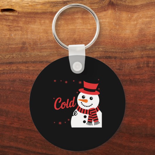 Baby It's Cold Outside Retro Christmas Long Sleeve キーホルダー (正面)