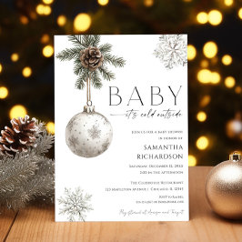 Baby it's cold outside rustic boho baby shower 招待状