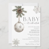 Baby it's cold outside rustic boho baby shower 招待状 (正面)