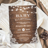 Baby Its Cold Outside Rustic Winter Baby Shower 招待状