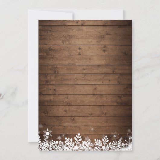 Baby Its Cold Outside Rustic Winter Baby Shower 招待状 (裏面)