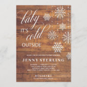 Baby It's Cold Outside Rustic Wood Winter Baby (正面)