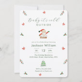 Baby It's Cold Outside Santa Winter Baby Shower 招待状 (正面)