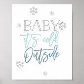 Baby It's Cold Outside | Silver Glitter Blue ポスター (正面)