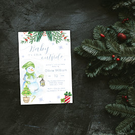 Baby It's Cold Outside Snowman Baby Shower 招待状