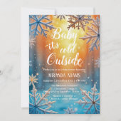 Baby Its Cold Outside Snowy Winter Baby Shower 招待状 (正面)