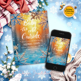 Baby Its Cold Outside Snowy Winter Baby Shower 招待状