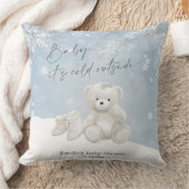 Baby, It's Cold Outside Soft Teddy Bear & Snowflak クッション (ブランケット)