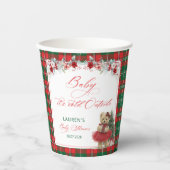  Baby Its Cold Outside Teddy Bear Girl Baby Shower 紙コップ (正面)