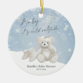 Baby, It's Cold Outside Teddy Bear Snowflake Keeps セラミックオーナメント (正面)
