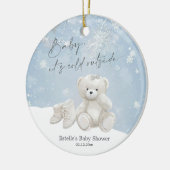 Baby, It's Cold Outside Teddy Bear Snowflake Keeps セラミックオーナメント (左)