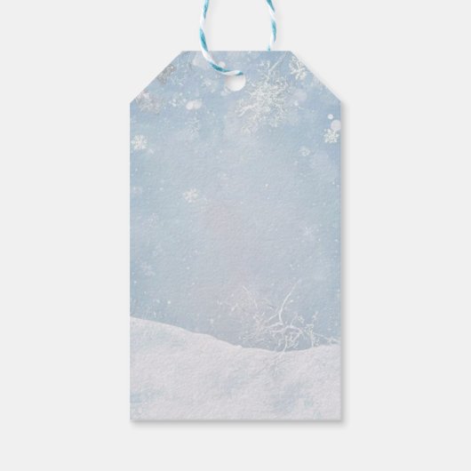 Baby, It's Cold Outside Teddy Bear Snowflakes  ギフトタグ (裏面)