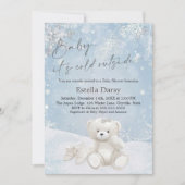 Baby, It's Cold Outside Teddy Bear snowflakes 招待状 (正面)