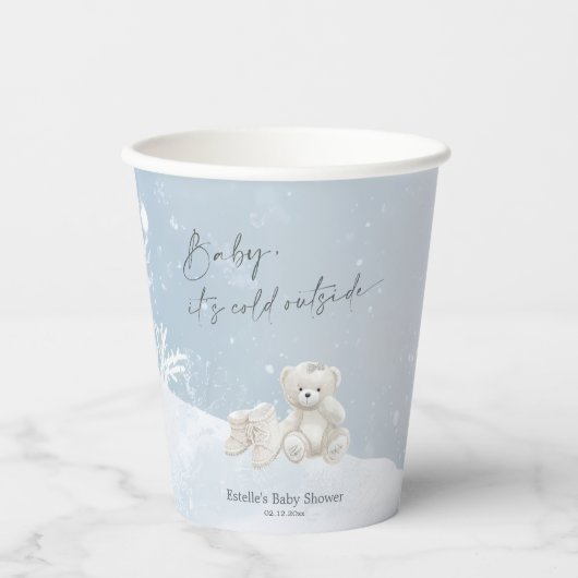 Baby, It's Cold Outside Teddy Bear Winter Elegance 紙コップ (正面)