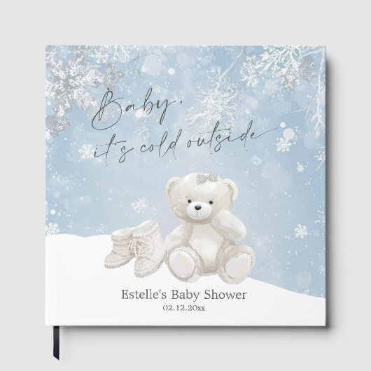 Baby, It's Cold Outside Teddy Bear Winter Keepsake ゲストブック (正面)