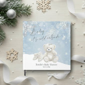Baby, It's Cold Outside Teddy Bear Winter Keepsake ゲストブック