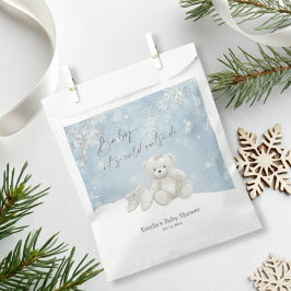 Baby, It's Cold Outside Teddy Bear Winter Keepsake フェイバーバッグ