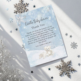 Baby, It's Cold Outside Teddy Bear Winter Thanks サンキューカード