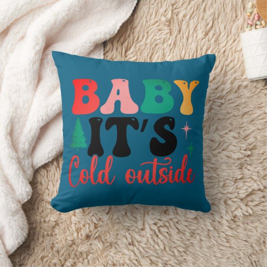 Baby it's cold outside two tone クッション (ブランケット)