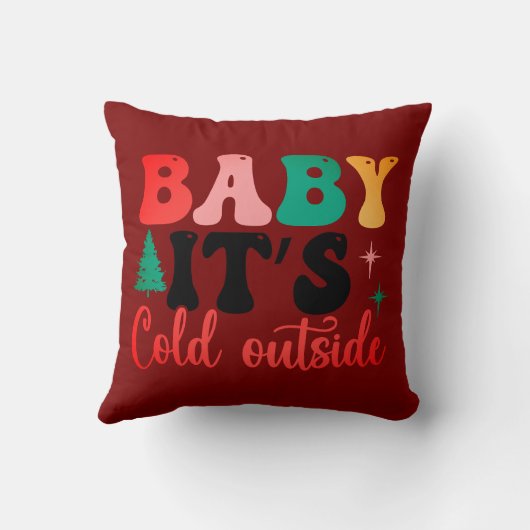 Baby it's cold outside two tone クッション (裏面)