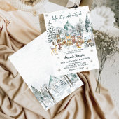 Baby It's Cold Outside Winter animals Baby Shower 招待状