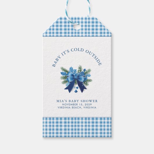 Baby It's Cold Outside Winter Baby Shower ギフトタグ (正面)